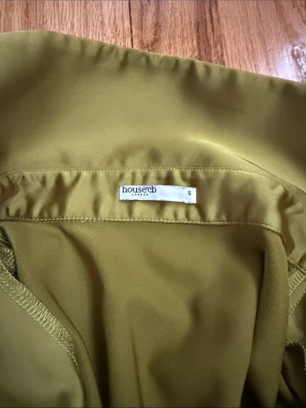 House of CB Olive Green Satin Wrap Blazer Jacket - Picture 2 of 2